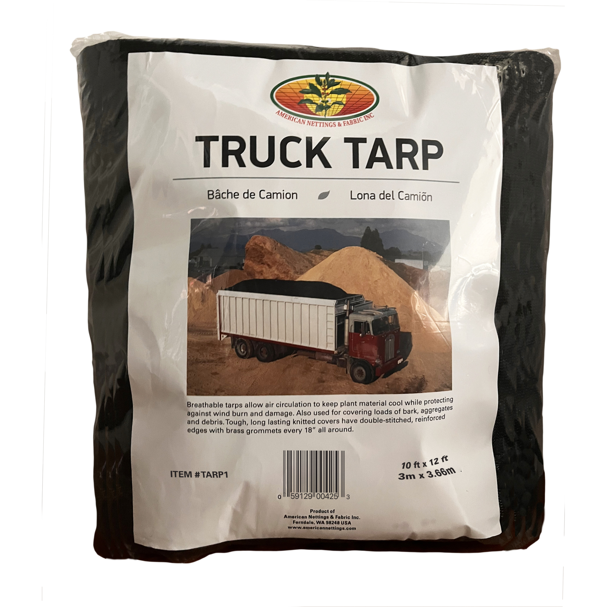 American Nettings & Fabric, Inc., Knitted Truck Tarp 10ft.x12ft., Tarp Length 10 ft, Tarp Width 12 ft, Model# TARP1